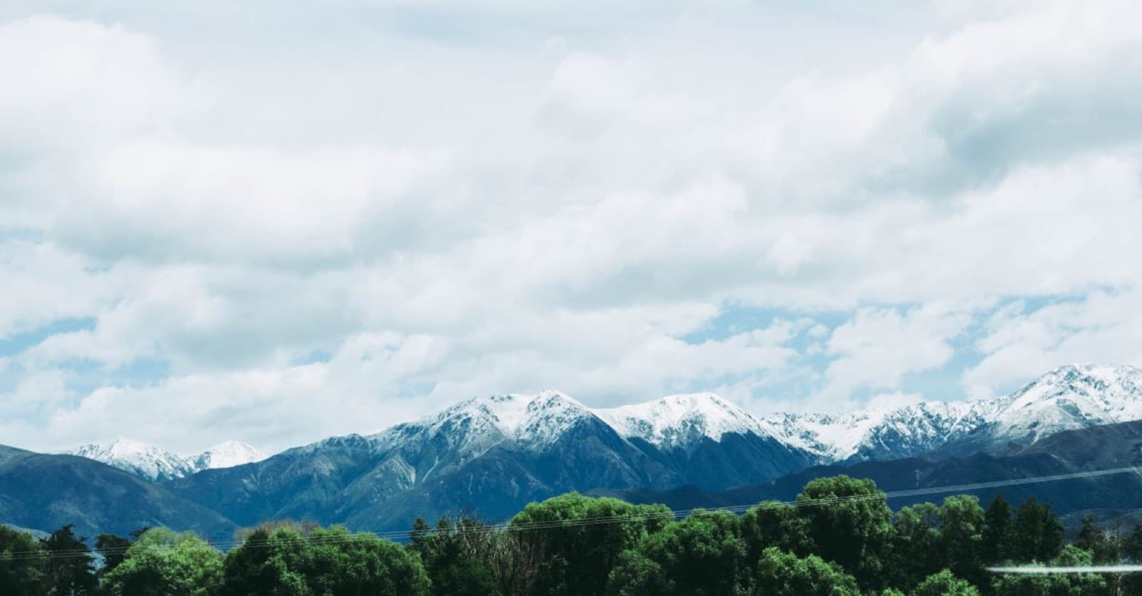 Snow-capped mountains above the coast at Kaikōura, New Zealand