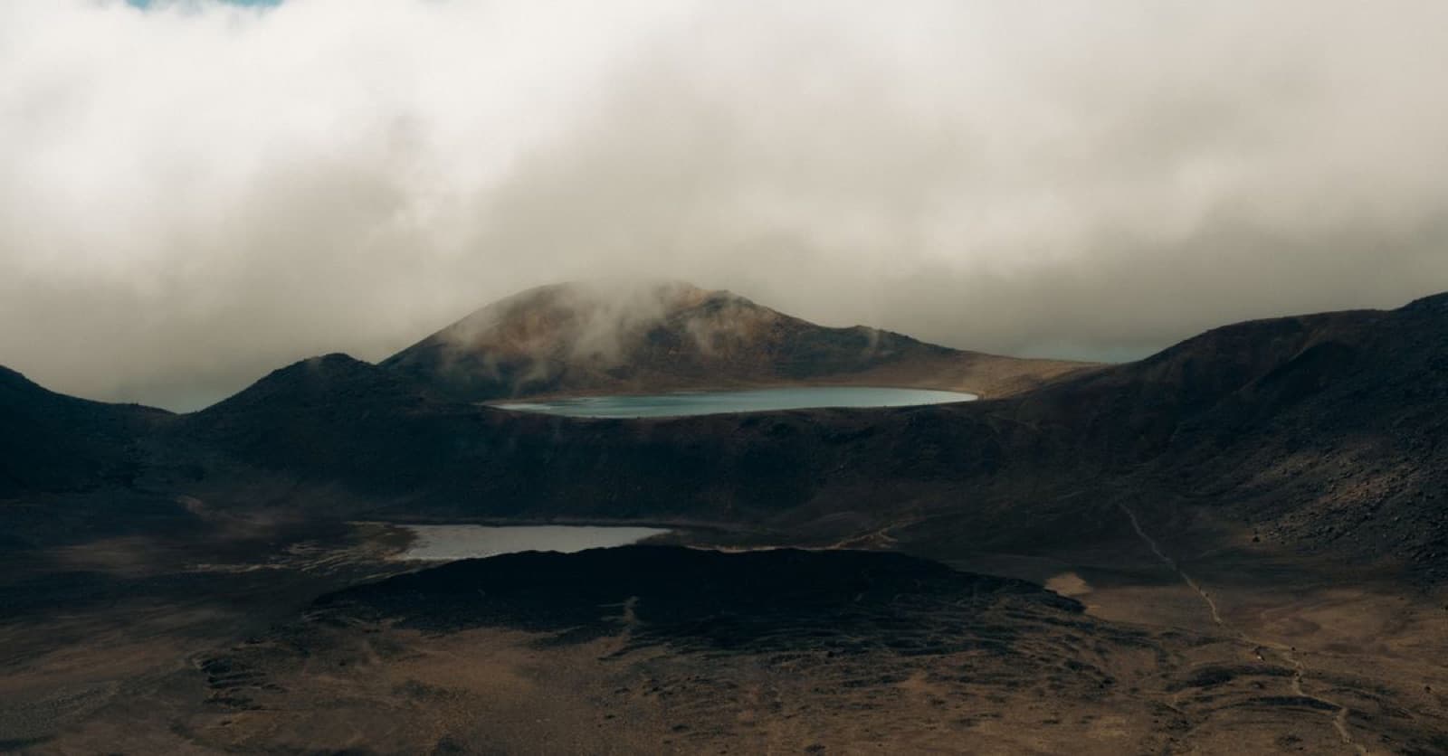 Volcanic landscape on the Tongariro Alpine Crossing, New Zealand