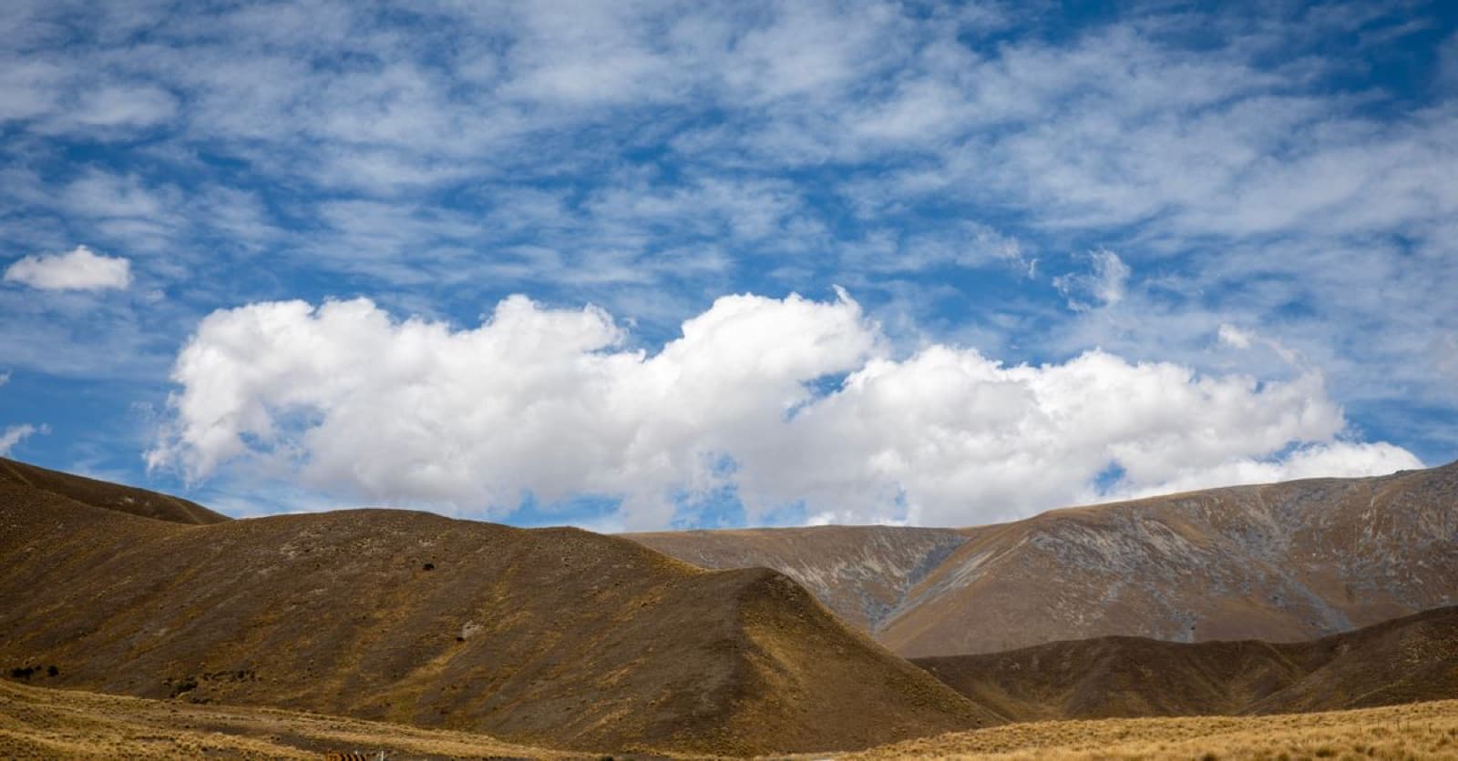 Landschap bij de Lindis Pass op het Zuidereiland van Nieuw-Zeeland