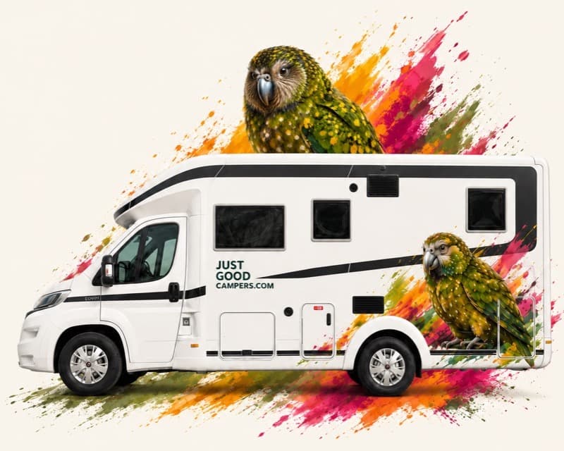 Kākāpō motorhome for hire in New Zealand